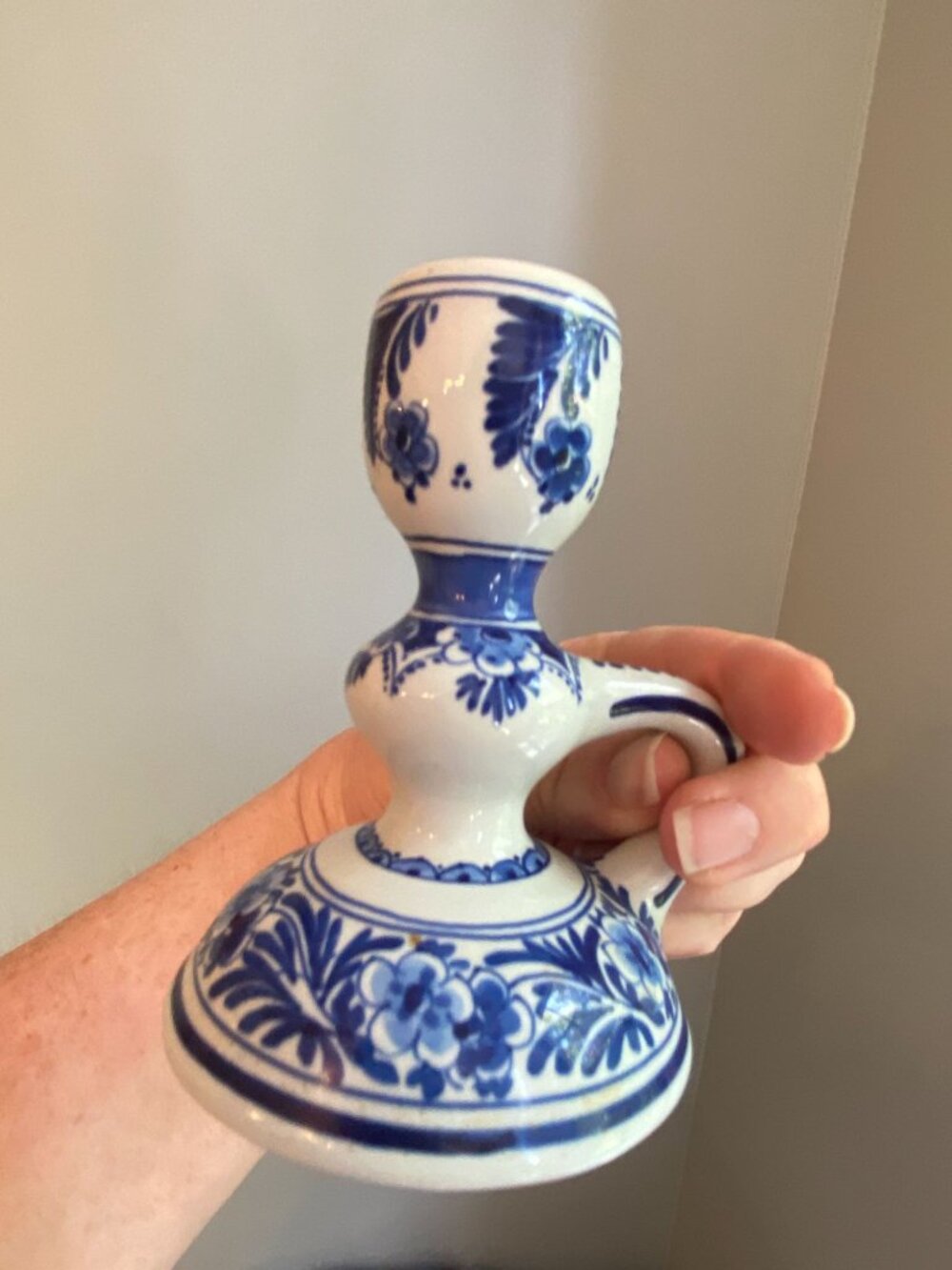 Genuine Royal Delft Blue Chamber Candle Holder Vintage Nostalgia